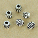 6 PCS 925 Sterling Silver Barrel Beads Vintage WSP406X6 Wholesale: See Discount Coupons in Item Details
