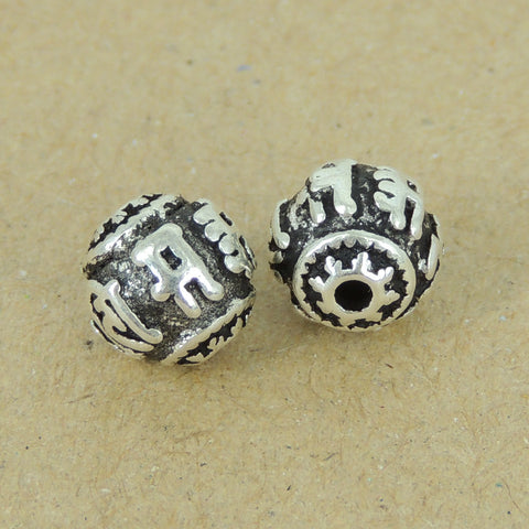 2 PCS 925 Sterling Silver Buddhism Mantra Bead Protection Vintage Barrel WSP408X2 Wholesale: See Discount Coupons in Item Details