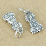 2 PCS 925 Sterling Silver Buddha Pendant 8x16mm Vintage Protection WSP403X2 Wholesale: See Discount Coupons in Item Details