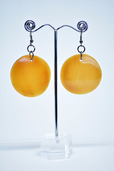 Horn Earrings Drop Round Brown Horn Earrings Natural Horn Jewelry Boho Chic, Natural Earthy Jewelry, Gyspy Earrings, Ethnic Earrings.