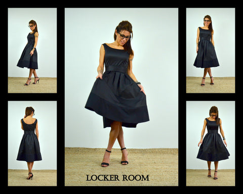 Little black dress/Woman cotton dress/Bride black dress /Princess dress /Prom Dress /Sleeveless dress