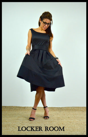 Little black dress/Woman cotton dress/Bride black dress /Princess dress /Prom Dress /Sleeveless dress