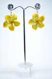 Rubber Flower Drop Earrings Frangipani Earrings Yellow Color Plumeria Earrings Hawaii Flower Jewelry Hawaii Gift for Her Mother's Day Gift