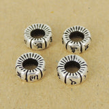 4 Pcs 925 Sterling Silver Mantra Spacers Vintage Buddhism Meditation WSP410X4 Wholesale Retail