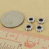 4 Pcs 925 Sterling Silver Mantra Spacers Vintage Buddhism Meditation WSP410X4 Wholesale Retail