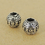 925 Sterling Silver Mantra Bead Vintage Buddhism Meditation WSP411 Wholesale Retail