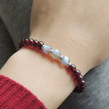 Men's Women Garnet Labradorite 925 Sterling Silver Bracelet AAA Gemstone DiyNotion Handmade BR633