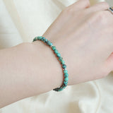 Men's Women African Green Turquoise Sterling Silver Bracelet Gemstone 925 Beads Clasp DiyNotion Handmade BR643