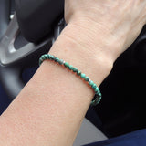 Men's Women African Green Turquoise Sterling Silver Bracelet Gemstone 925 Beads Clasp DiyNotion Handmade BR643