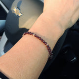 Men's Women Garnet Sterling Silver Bracelet Natural AAA Gemstone 925 Spacer Clasp DiyNotion Handmade BR641