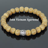 Men's Women Agarwood Bracelet 925 Sterling Silver Mantra Buddhism Charm DiyNotion Handmade BR649