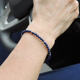 Men's Women Lapis Sterling Silver Bracelet Gemstone 925 Beads Clasp DiyNotion Handmade BR642