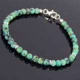 Men's Women African Green Turquoise Sterling Silver Bracelet Gemstone 925 Beads Clasp DiyNotion Handmade BR643