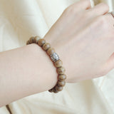 Men's Women Agarwood Bracelet 925 Sterling Silver Mantra Buddhism Charm DiyNotion Handmade BR649