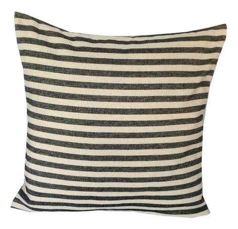 Home Decor, Vintage Inspired Black and Cream Stripes Pillow cover 26 inches-Decorative House Decor Euro Shams