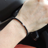 Men's Women Bright Black Onyx 925 Sterling Silver Bracelet Bead Clasp Gemstone DiyNotion Handmade BR654