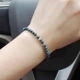 Men's Women Mixed Chrysocolla Lapis Sterling Silver Bracelet 925 Cross Bead Spacers Clasp DiyNotion Handmade BR657