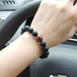 Men's Women Matte Black Onyx Red Tiger Eye Bracelet Healing Gemstone DiyNotion Handmade BR653