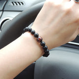 Men's Women Matte Black Onyx Red Tiger Eye Bracelet Healing Gemstone DiyNotion Handmade BR652