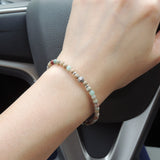 Men's Women Jasper Stone Sterling Silver Bracelet Gemstone 925 Cross Beads Clasp DiyNotion Handmade BR656