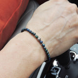 Men's Women Mixed Chrysocolla Lapis Sterling Silver Bracelet 925 Cross Bead Spacers Clasp DiyNotion Handmade BR657