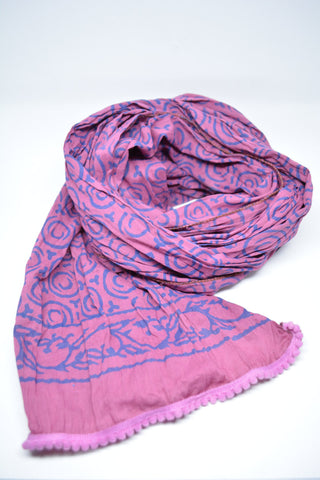 Purple Scarf Cotton Scarf Block Print Scarf Handloom Cotton Boho Scarf Spring Scarf Gift For her Gift For Him Sciarpa Cotone Birthday Gift