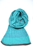 Cotton Scarf Block Print Scarf Handloom Cotton Teal Boho Scarf Spring Scarf Gift For her Gift For Him Girlfriend Gift Sciarpa Cotone