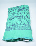 Cotton Scarf Block Print Scarf Handloom Rayon MintcGreenBoho Scarf Summer  Scarf Spring accessories Gift For her Sciarpa Cotone Verde Menta