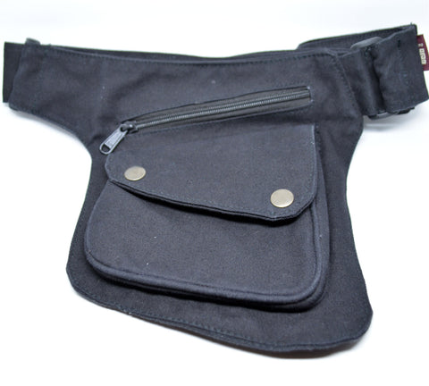 The Hipster Cotton Utility Belt Festival Belt Black Pocket Belt Bum Bag Hip Bag Festival Fanny Pack Gift for her for Him Marsupio in Canvas