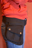 The Hipster Cotton Utility Belt Festival Belt Black Pocket Belt Bum Bag Hip Bag Festival Fanny Pack Gift for her for Him Marsupio in Canvas