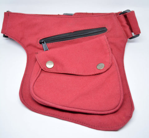 The Hipster Cotton Utility Belt Festival Belt Red Pocket Belt Bum Bag Hip Bag Festival Fanny Pack Gift for her Gift for Him Marsupio Canvas