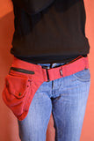 The Hipster Cotton Utility Belt Festival Belt Red Pocket Belt Bum Bag Hip Bag Festival Fanny Pack Gift for her Gift for Him Marsupio Canvas