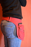The Hipster Cotton Utility Belt Festival Belt Red Pocket Belt Bum Bag Hip Bag Festival Fanny Pack Gift for her Gift for Him Marsupio Canvas