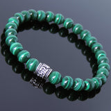 Mens Women Malachite 925 Sterling Silver Bracelet OM Bead DiyNotion Handmade BR672