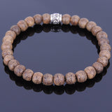 Men's Women Golden Agarwood Bracelet 925 Sterling Silver OM Bead DiyNotion Handmade BR673