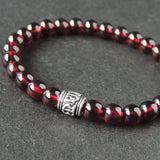Men's Women Garnet 925 Sterling Silver Bracelet AAA Gemstone OM Bead DiyNotion Handmade BR671