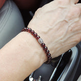 Men's Women Garnet 925 Sterling Silver Bracelet AAA Gemstone OM Bead DiyNotion Handmade BR671