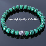 Mens Women Malachite 925 Sterling Silver Bracelet OM Bead DiyNotion Handmade BR672