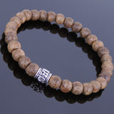 Men's Women Golden Agarwood Bracelet 925 Sterling Silver OM Bead DiyNotion Handmade BR673