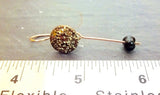 Vintage Copper Button Earrings, Vintage Copper Luster, Black Glass Buttons, Black Bead Drops, Copper Ear Wires, BGE249