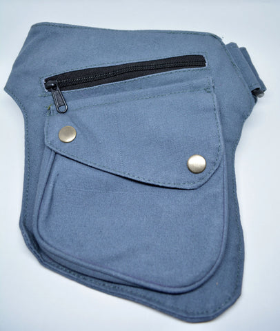 The Hipster Cotton Utility Belt Festival Belt Grey Pocket Belt Bum Bag Hip Bag Festival Fanny Pack Gift for her Gift for Him Marsupio