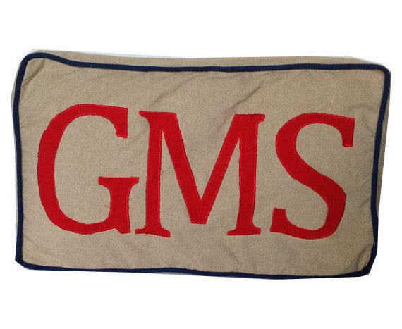 Monogram Box pillow Cover, Big Letter Monogram Box Edge Pillow Cover, Large Monogram shams