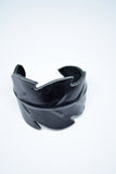 Leather Cuff Adjustable Leather Cuff Leaf Motif Black Leather Bracelet Leaf Jewelry Leather Accessories Gift for Her Bracciale in Pelle