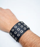 Handmade Studded Leather Bracelet Adjustable Leather Bracelet Black Boho Cuff Bracciale in Pelle Gift For Him Gift for Her Bracciale Uomo