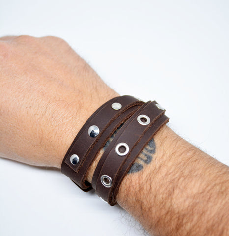 Wrap Leather Bracelet Mens Bracelet Adjustable Leather Bracelet Brown Boho Bracciale in Pelle Gift For Him Gift for Her Bracciale Pelle