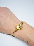 Brass Cuff Wire Spiral Brass Bracelet Spiral Motif Adjustable Bracelet Brass Cuff Bracciale in Ottone Gift for Her Mother's Day Gift