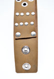 Mens Leather Bracelet Studded Leather Bracelet Adjustable Leather Bracelet Brown Boho Cuff Bracciale in Pelle Gift For Him Gift for Her