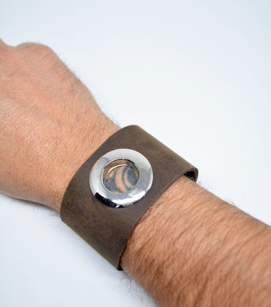 Handmade Studded Leather Bracelet Adjustable Leather Bracelet Brown Boho Cuff Bracciale in Pelle Gift For Him Gift for Her Bracciale Uomo