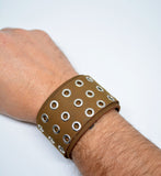 Mens Leather Bracelet Adjustable Leather Bracelet Handmade Studded Bracciale in Pelle Gift For Him Father's Gift Bracciale in Pelle Uomo