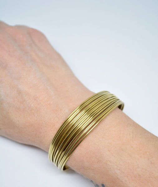 Brass Cuff Brass Wire Bracelet Multi Bangle Adjustable Cuff Boho Bracelet Bracciale in Ottone Gift for her Mother's Day Gift